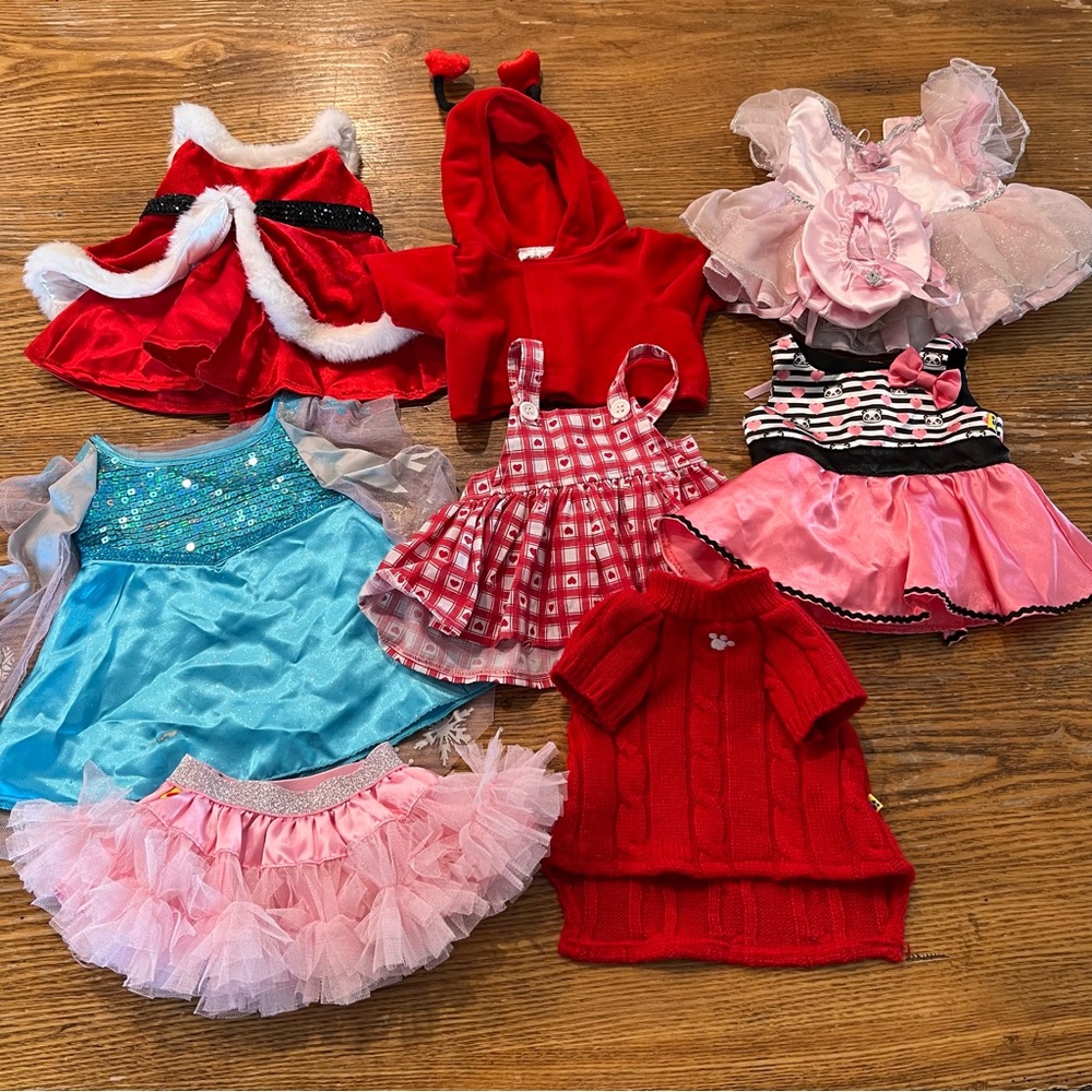 Build-A-Bear Girls Lot of Clothing Elsa/Ladybug/Panda Dress